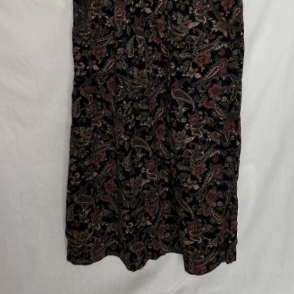 Bentley Women’s Dresses S Vintage Paisley Sleeveless Long Dress Black Corduroy - Picture 2 of 6